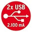 Brennenstuhl ALEA-Power stekkerdoos met 4 contacten en 2x USB / lichtgrijs - 1,4 meter