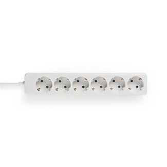 MaxTrack Stekkerdoos met 6 contacten / wit - 5 meter