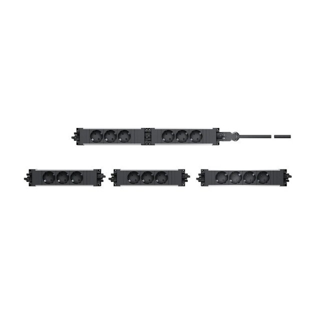 Bachmann stekkerdoos met Wieland GST18® installatiestekker en 4 contacten / zwart