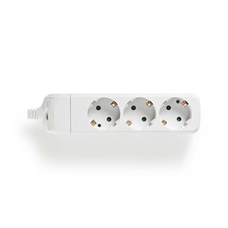 Nedis Stekkerdoos met 3 contacten zonder kabel / wit