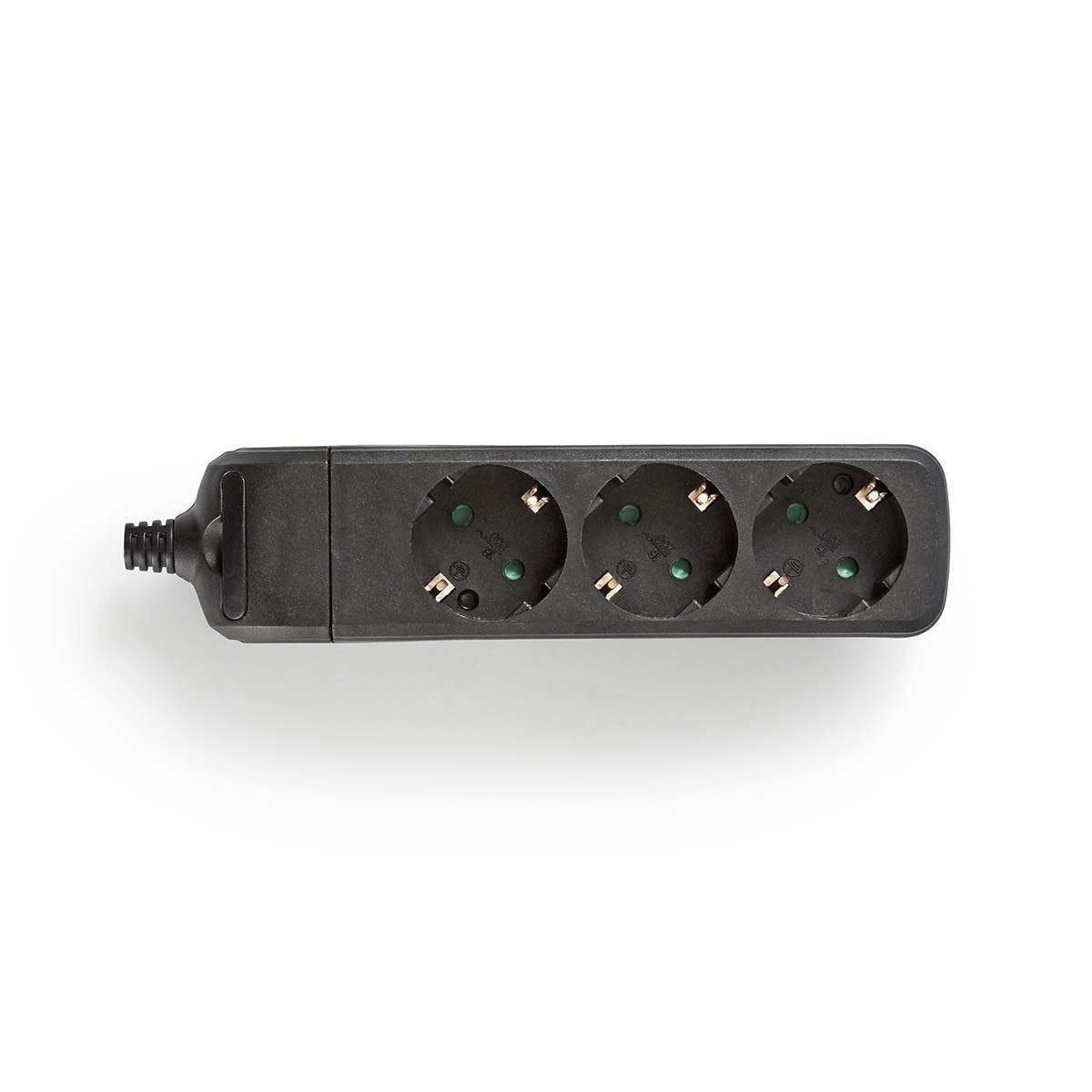 Exin stekkerdoos 3-voudig, randaarde, 2500W zwart