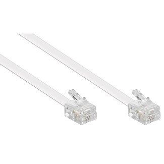 S-Impuls RJ11 - RJ11 telefoonkabel | CCA | wit | 20 meter