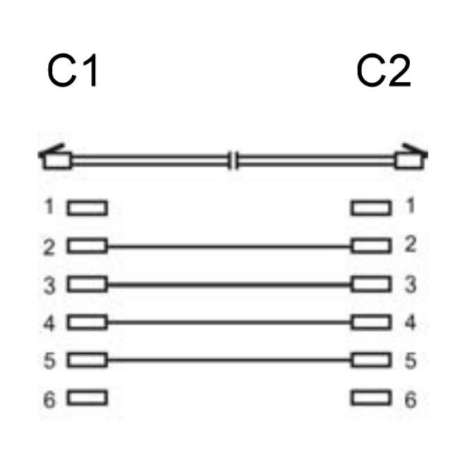 RJ11 - RJ11 telefoonkabel / wit - 20 meter