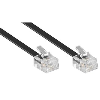 S-Impuls RJ11 - RJ11 telefoonkabel / zwart - 1,5 meter