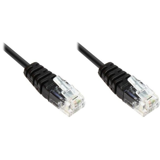 ISDN / Modem kabel RJ11 - RJ11 / zwart - 1 meter