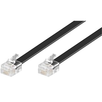 InLine RJ12 - RJ12 telefoonkabel / zwart - 1 meter