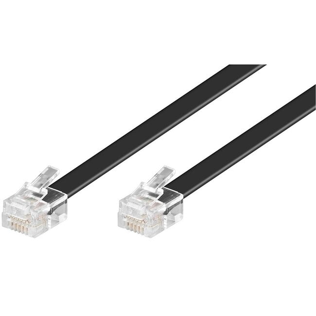 RJ12 - RJ12 telefoonkabel / zwart - 1 meter