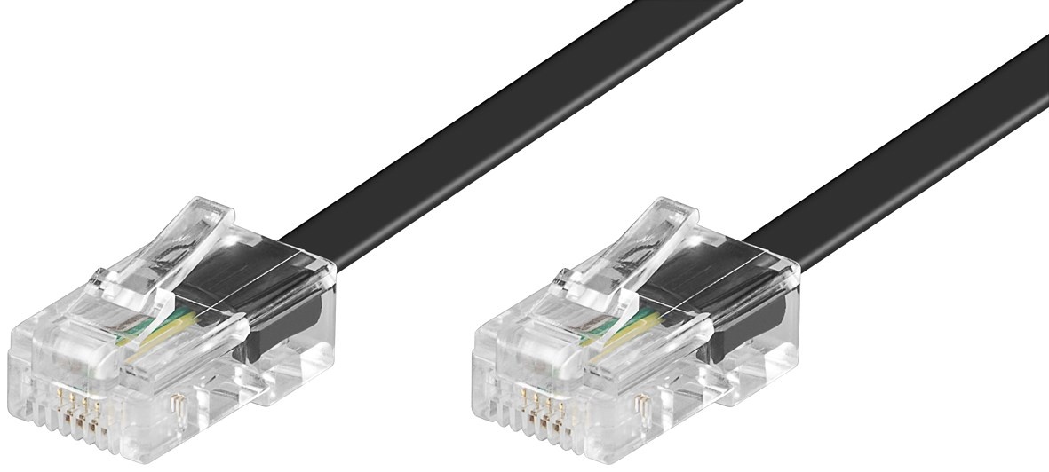 RJ45 - RJ45 4-aderige ISDN telefoonkabel / zwart - 3 meter