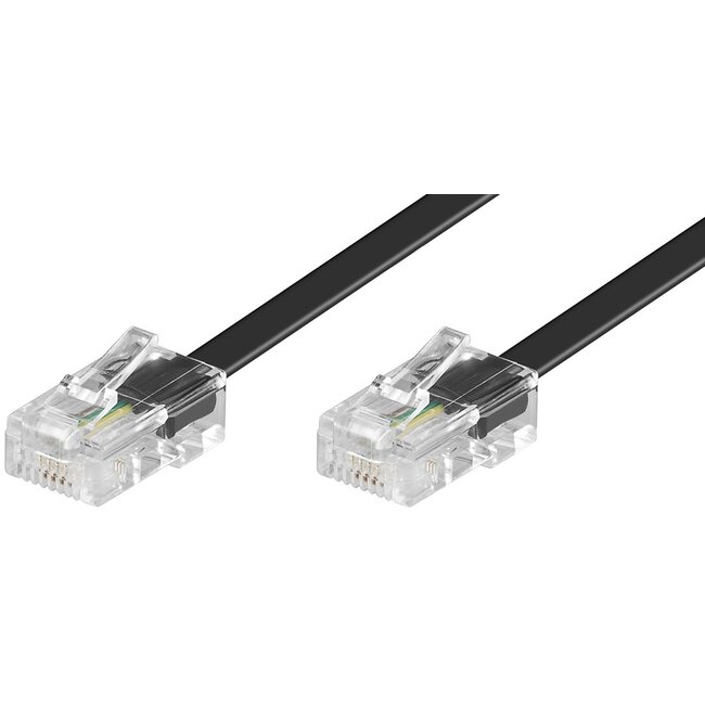 RJ45 - RJ45 4-aderige ISDN telefoonkabel / zwart - 5 meter