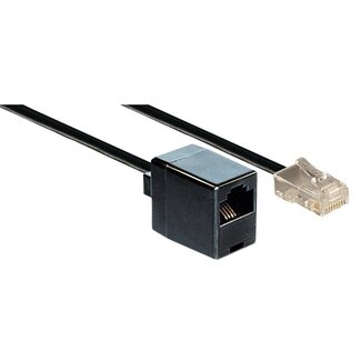 Transmedia RJ45 - RJ45 4-aderige ISDN telefoon verlengkabel / zwart - 3 meter