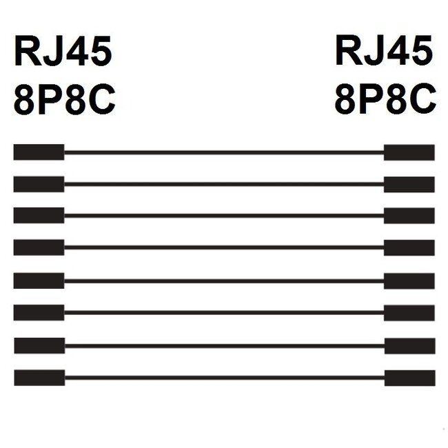 RJ45 - RJ45 8-aderige ISDN telefoon verlengkabel / zwart - 3 meter