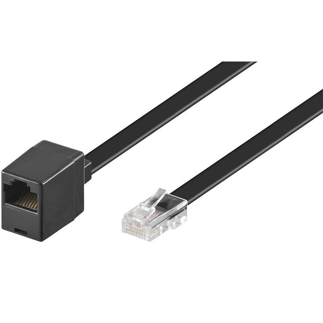 RJ45 - RJ45 8-aderige ISDN telefoon verlengkabel / zwart - 5 meter