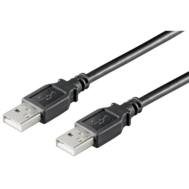 USB naar USB kabel - USB2.0 - tot 0,5A / zwart - 1 meter