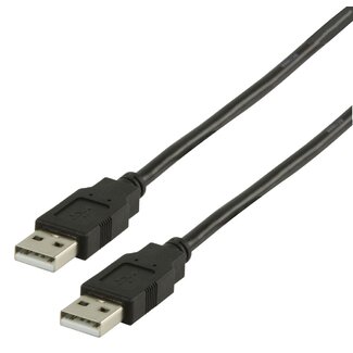 InLine USB naar USB kabel - USB2.0 - tot 2A / zwart - 1 meter