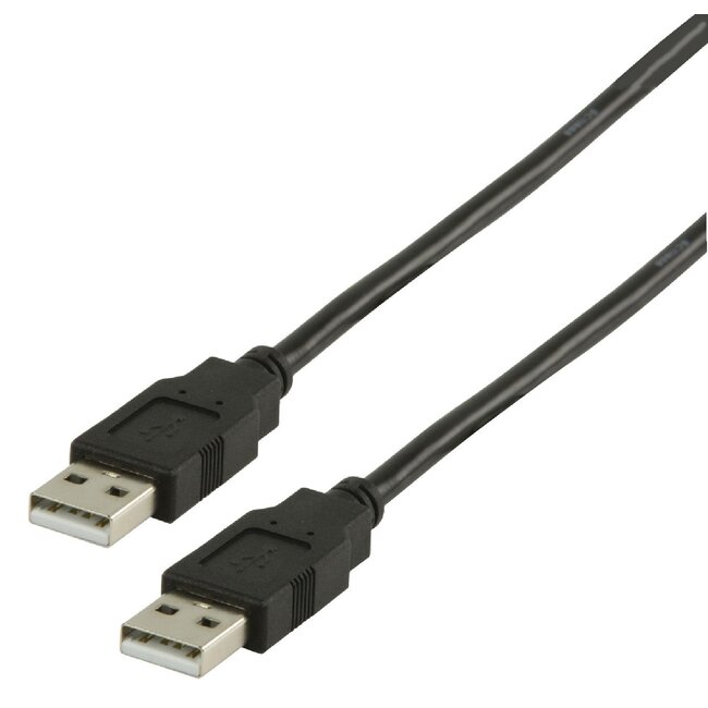 USB naar USB kabel - USB2.0 - tot 2A / zwart - 1 meter