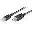 USB naar USB verlengkabel - USB2.0 - tot 0,5A / zwart - 0,15 meter
