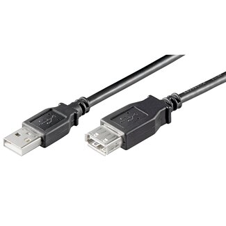 InLine USB naar USB verlengkabel - USB2.0 - tot 0,5A / zwart - 1 meter