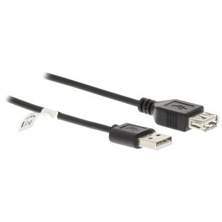 Nedis USB naar USB verlengkabel - USB2.0 - tot 2A / zwart - 0,20 meter