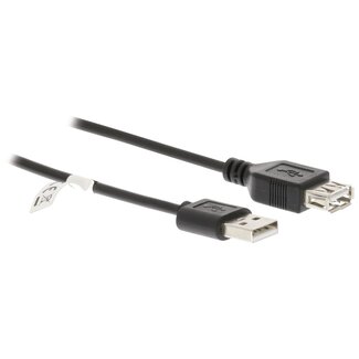 Nedis USB naar USB verlengkabel - USB2.0 - tot 2A / zwart - 3 meter