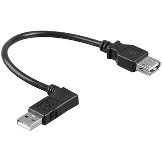 Goobay USB naar USB adapter / haaks naar rechts - USB2.0 - tot 2A / zwart - 0,15 meter