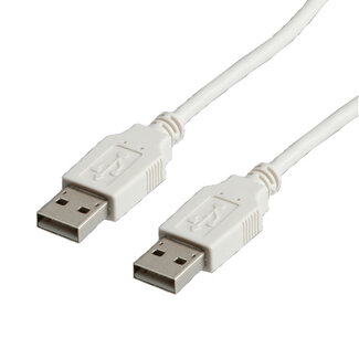 Value USB naar USB kabel - USB2.0 - tot 0,5A / wit - 0,80 meter