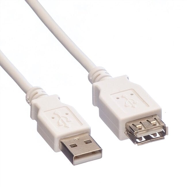 USB naar USB verlengkabel - USB2.0 - tot 0,5A / wit - 0,80 meter