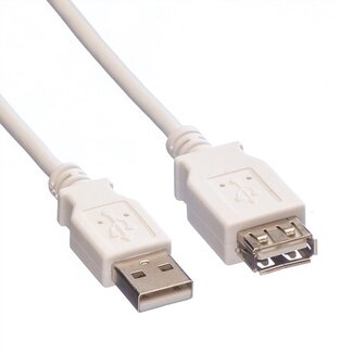 Value USB naar USB verlengkabel - USB2.0 - tot 0,5A / wit - 1,8 meter