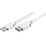 USB naar USB verlengkabel - USB2.0 - tot 2A / wit - 0,30 meter