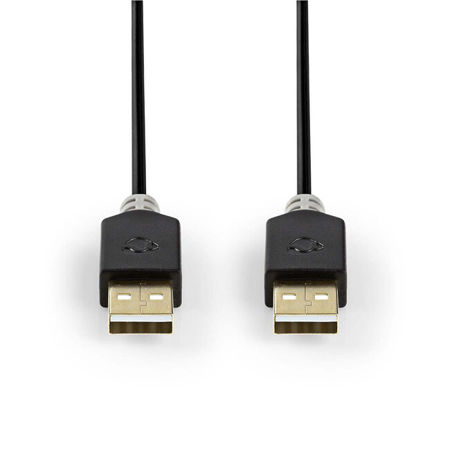 Nedis USB naar USB kabel - USB2.0 - tot 2A / zwart - 2 meter