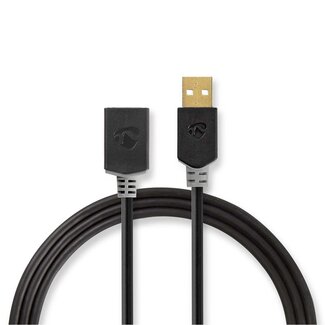 Nedis Nedis USB naar USB verlengkabel - USB2.0 - tot 2A / zwart - 2 meter