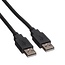 USB-A naar USB-A kabel - USB2.0 - UL gecertificeerd - tot 2A / zwart - 3 meter
