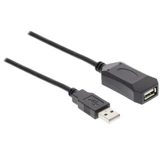 Standard Actieve USB naar USB verlengkabel - USB2.0 - tot 0,5A - 5 meter