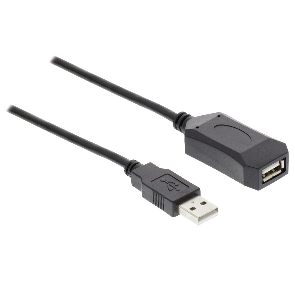Actieve USB-Kabel | USB 2.0 | USB-A Male | USB-A Female | 480 Mbps | 5.00 m | Rond | Vernikkeld | PV
