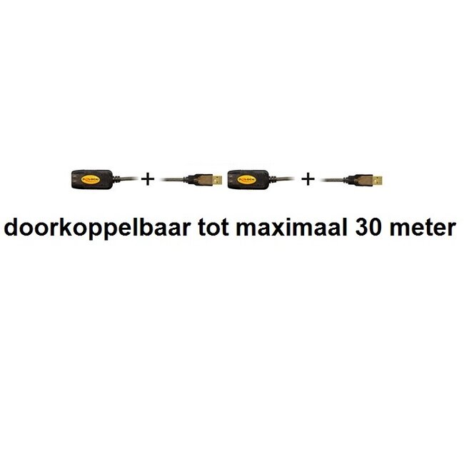 DeLOCK actieve USB naar USB verlengkabel - USB2.0 - tot 0,5A - 15 meter