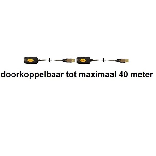 DeLOCK actieve USB naar USB verlengkabel - USB2.0 - tot 0,5A - 20 meter