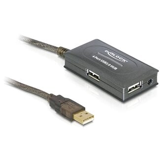 DeLOCK DeLOCK actieve USB naar 4x USB verlengkabel met hub - USB2.0 - tot 0,5A - 10 meter