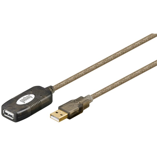 Goobay actieve USB naar USB verlengkabel - USB2.0 - tot 0,5A - 5 meter