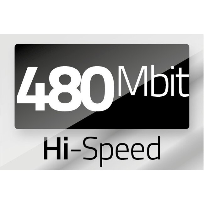 USB-A naar USB-A verlengkabel - USB2.0 - tot 2A / transparant - 0,50 meter