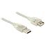 USB-A naar USB-A verlengkabel - USB2.0 - tot 2A / transparant - 2 meter