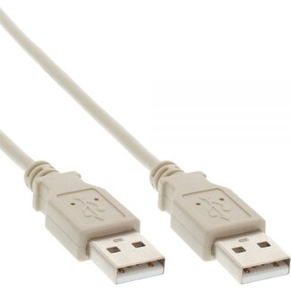 InLine USB naar USB kabel - USB2.0 - tot 2A / beige - 0,30 meter