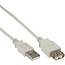 USB naar USB verlengkabel - USB2.0 - tot 2A / beige - 1 meter
