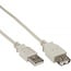 USB naar USB verlengkabel - USB2.0 - tot 2A / beige - 1,8 meter