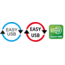 Easy-USB-A haaks (links/rechts) naar Easy-USB-A kabel - USB2.0 - tot 2A / zwart - 2 meter