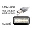 Easy-USB-A haaks (links/rechts) naar USB-A verlengkabel - volledig bedekt - USB2.0 - tot 2A / zwart - 0,20 meter