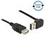 Easy-USB-A haaks (boven/beneden) naar USB-A verlengkabel - USB2.0 - tot 2A / zwart - 1 meter