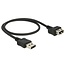 Easy-USB naar Easy-USB vormbare verlengkabel - USB2.0 - tot 0,5A / zwart - 0,50 meter