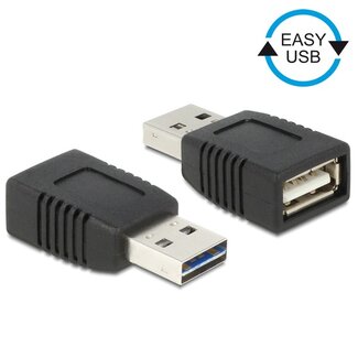 DeLOCK Easy-USB-A (m) - USB-A (v) adapter - USB2.0 / zwart