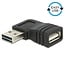 Easy-USB-A naar USB-A adapter / haaks naar links/rechts - USB2.0 / zwart
