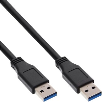 InLine USB naar USB kabel - USB3.0 - tot 2A / zwart - 0,30 meter