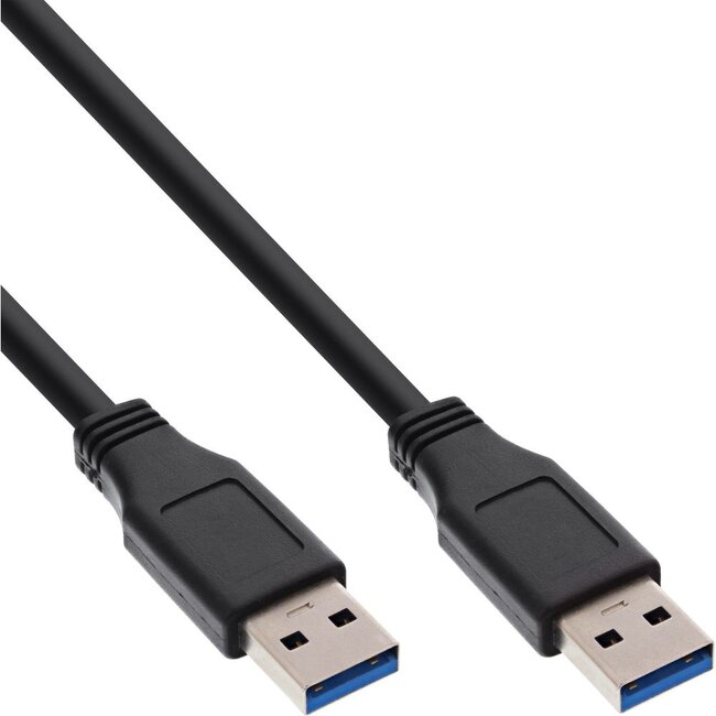 USB naar USB kabel - USB3.0 - tot 2A / zwart - 0,50 meter